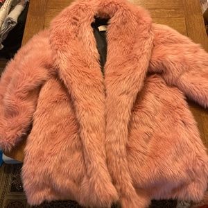 Oversized Pink Handmade Fur Coat